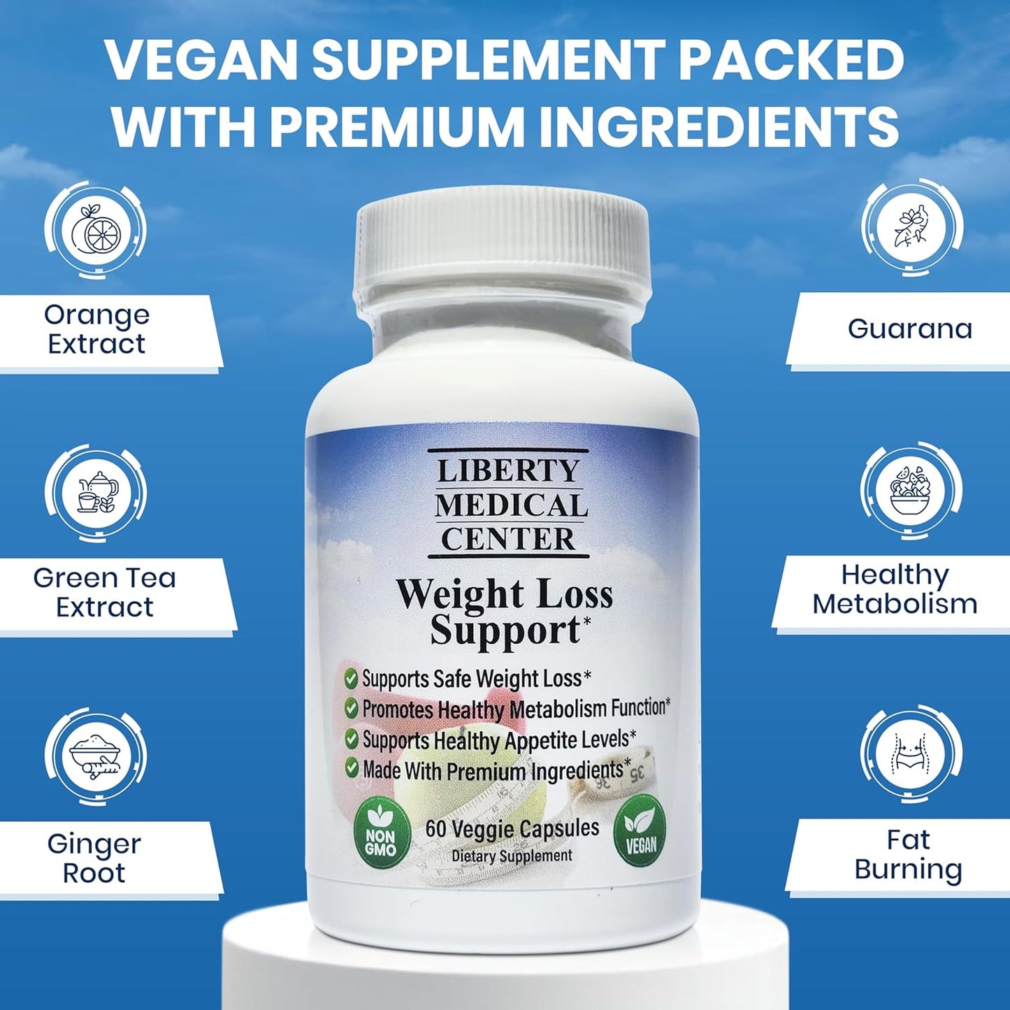 Doctor Recommended Healthy Weight Loss Supplement | Appetite Suppressant for Weight Loss | Fat Burner for Women and Men | Vegan, Non-GMO, Gluten Free | Metabolism Booster | 60 Count (30-Day Supply)