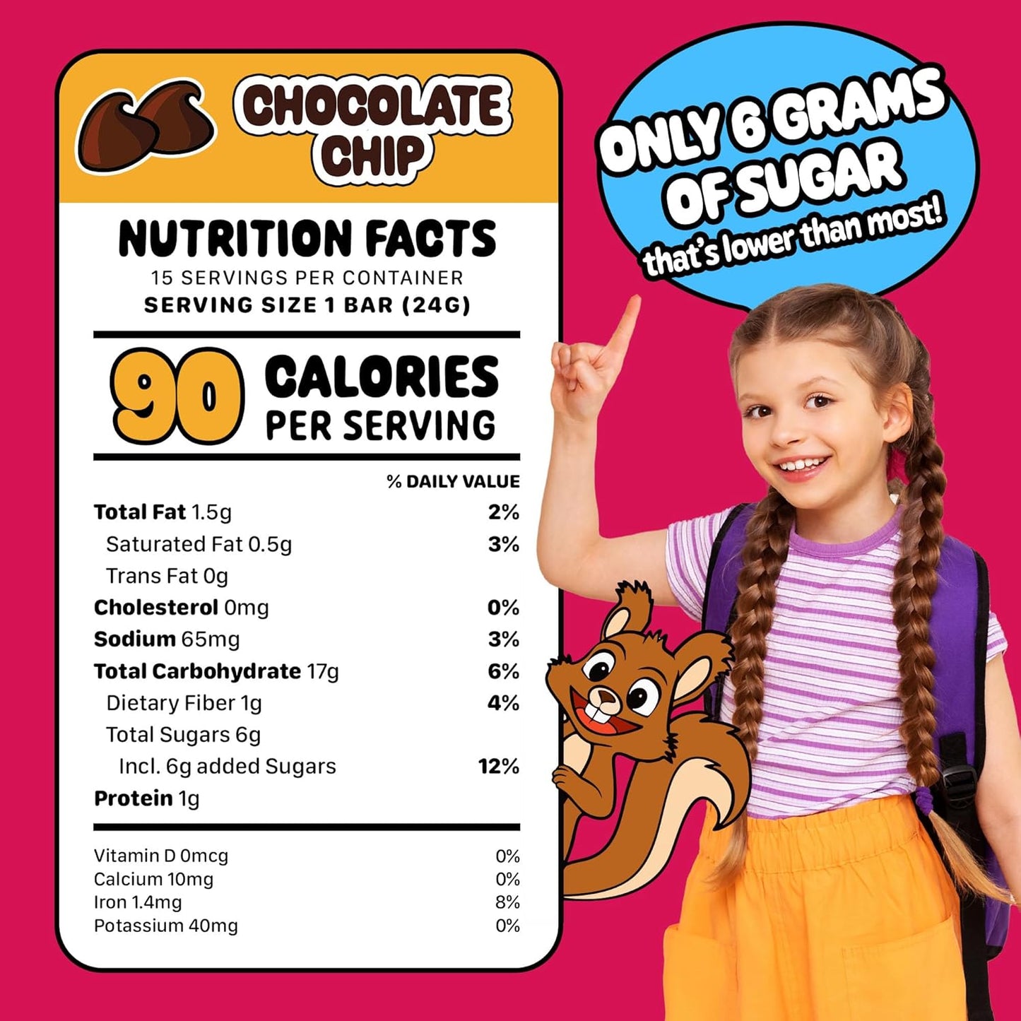 Snakkidz Organic Chewy Granola Bar, Allergen Free, Made with Avocado Oil, Low Sugar (15 Bars, Chocolate Chip)
