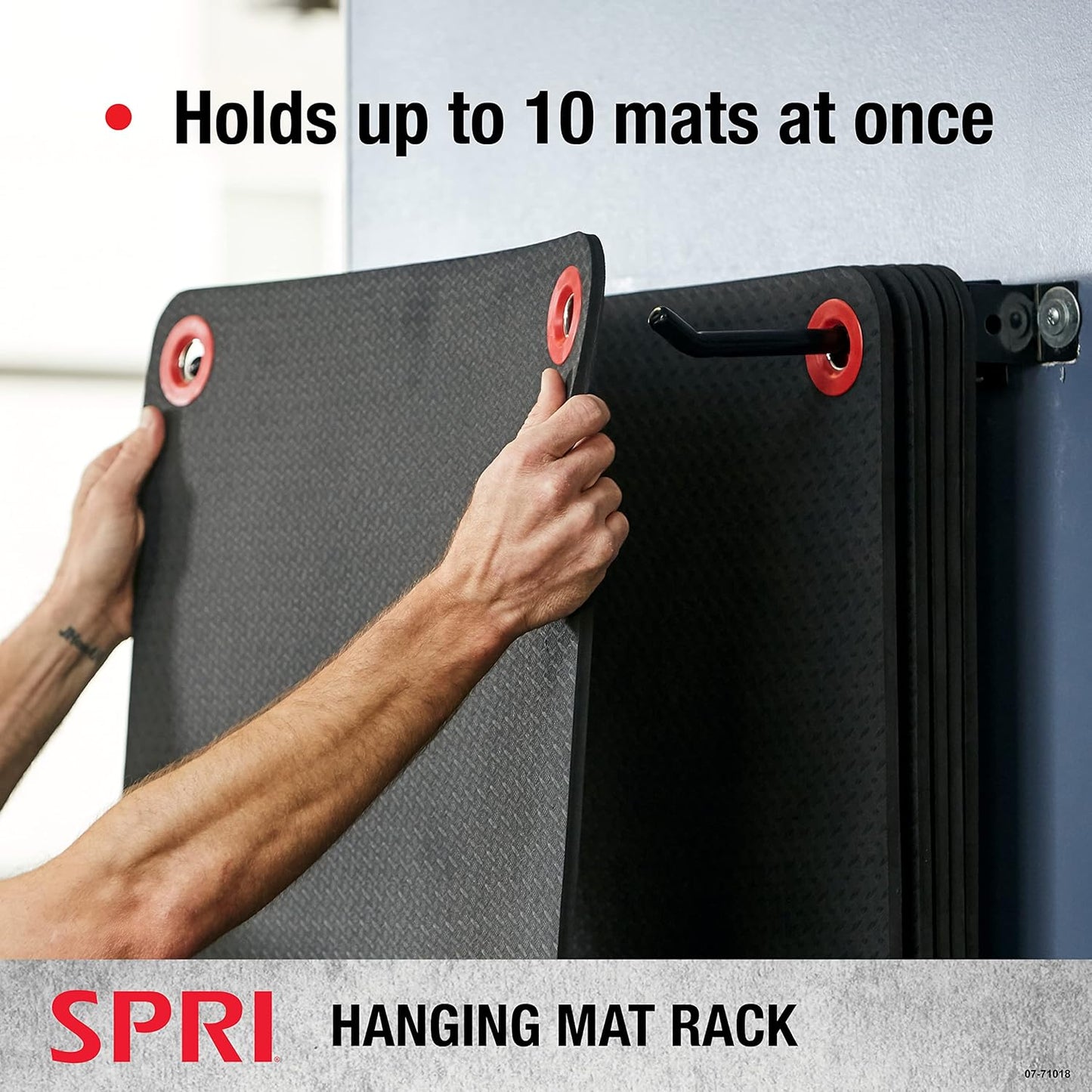 SPRI Hanging Exercise Mat, Fitness & Yoga Mat for Group Fitness Classes, Commercial Grade Quality with Reinforced Holes