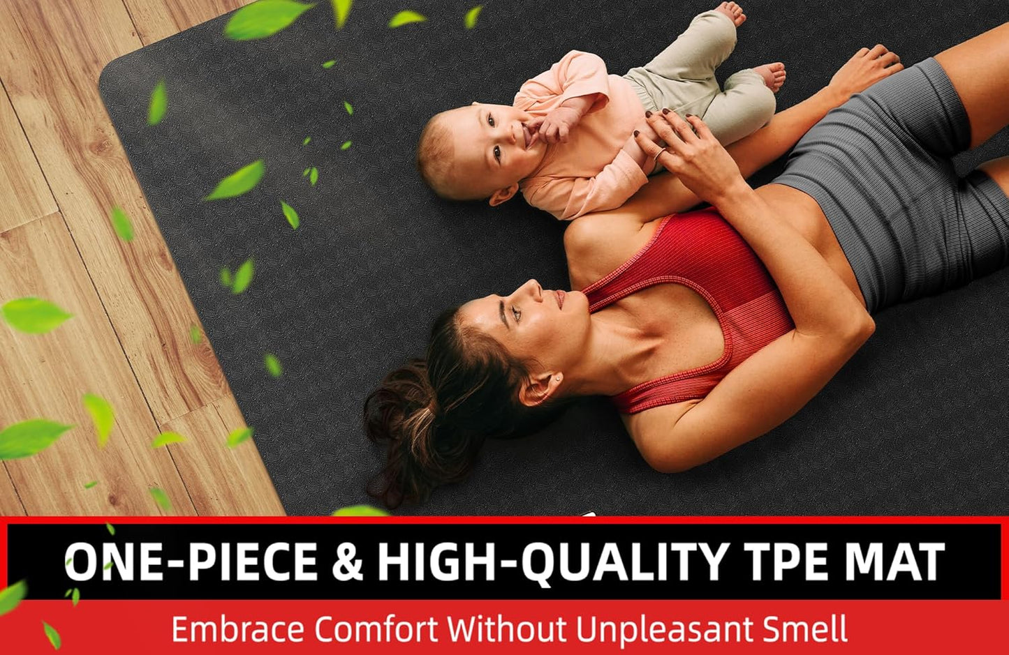 Extra Large Yoga Mat - 72"x35", 72"x48", 78"x57" - Wide TPE Exercise Mat for Home, Stretching, Couples & Family Workouts - 6-12mm Thick, Non-Slip & Waterproof - with Carry Bag and Straps