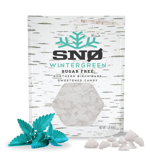 Wintergreen Xylitol Candy Chips - SNØ 1LB Bag - Handcrafted w/ONLY 2 Ingredients | Diabetic-friendly, Non-GMO, Vegan, Keto, GF & Kosher | Purest sugar-free candy in the world!