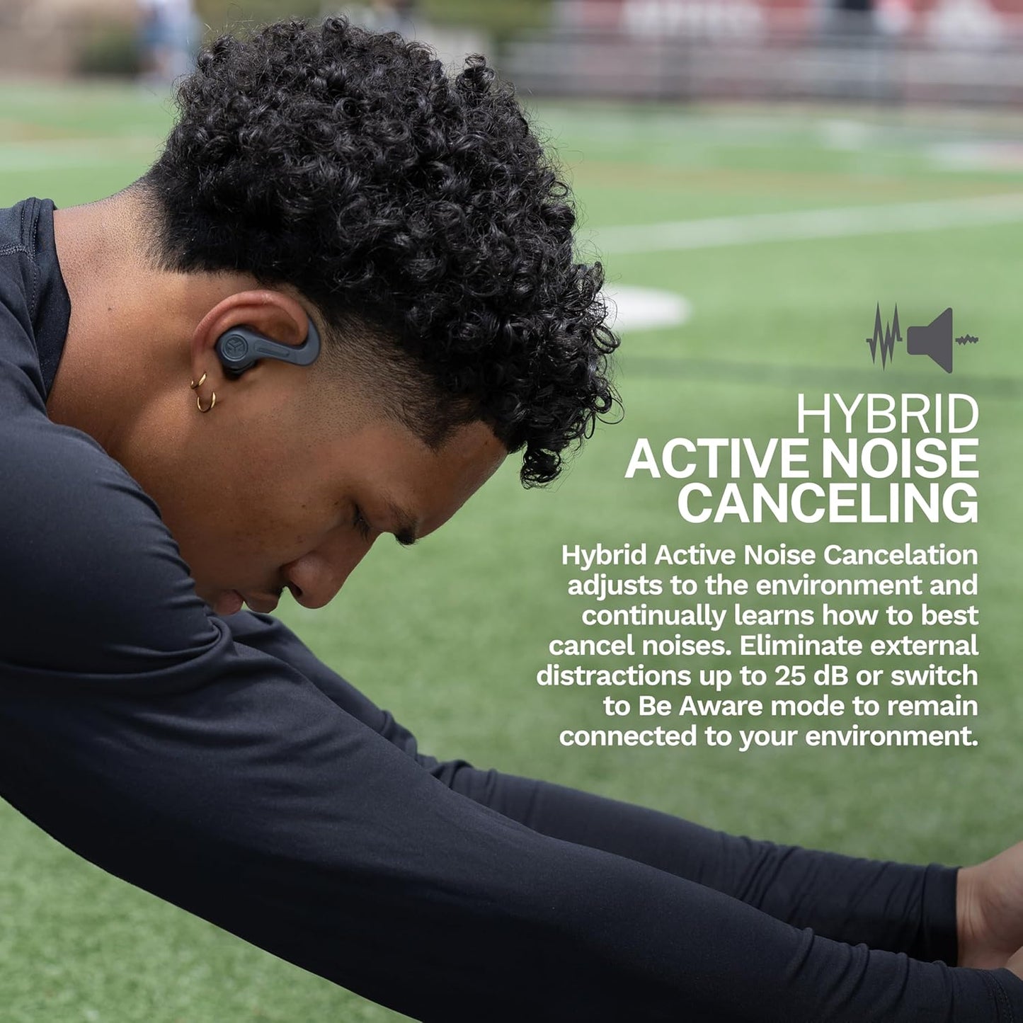 JLab JBuds Sport ANC 4 True Wireless Bluetooth Earbuds + Charging Case, Graphite, Swipe + Touch Controls, Hybrid Active Noise Cancelation, Multipoint Connect, Customized Settings App