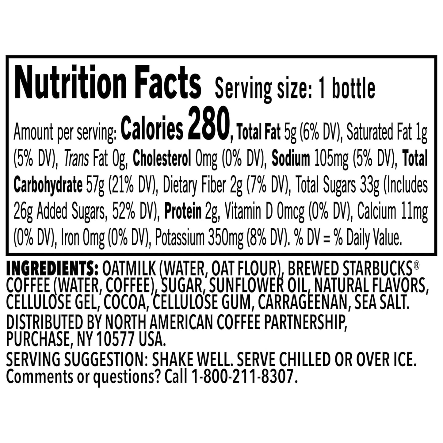 Starbucks Oatmilk Frappuccino, Coffee Drink, Dark Chocolate Brownie Oat Milk, 13.7 fl oz Bottles, Iced Coffee (Pack of 12)