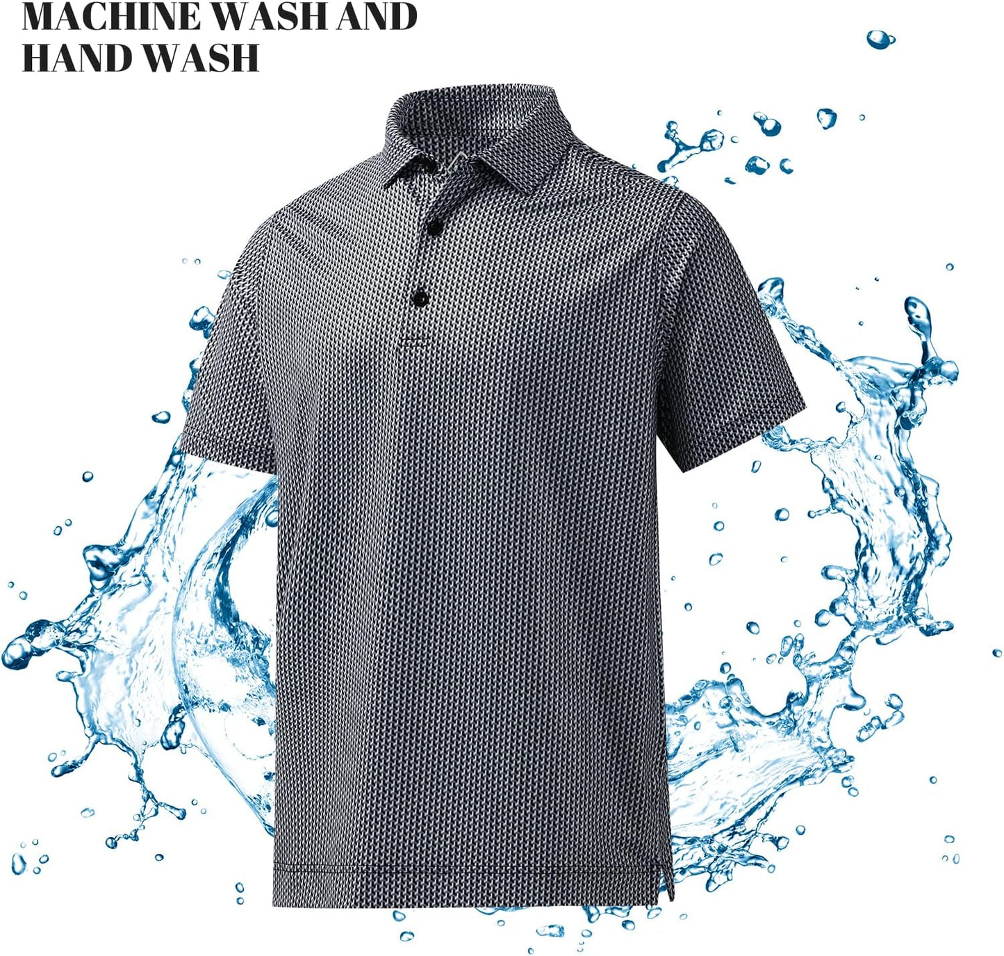 DEOLAX Mens Polo Shirts Fashion Print Mens Golf Shirt Dry Fit Mens Golf Polo Short Sleeve Quick Dry Funny Golf Shirt for Men