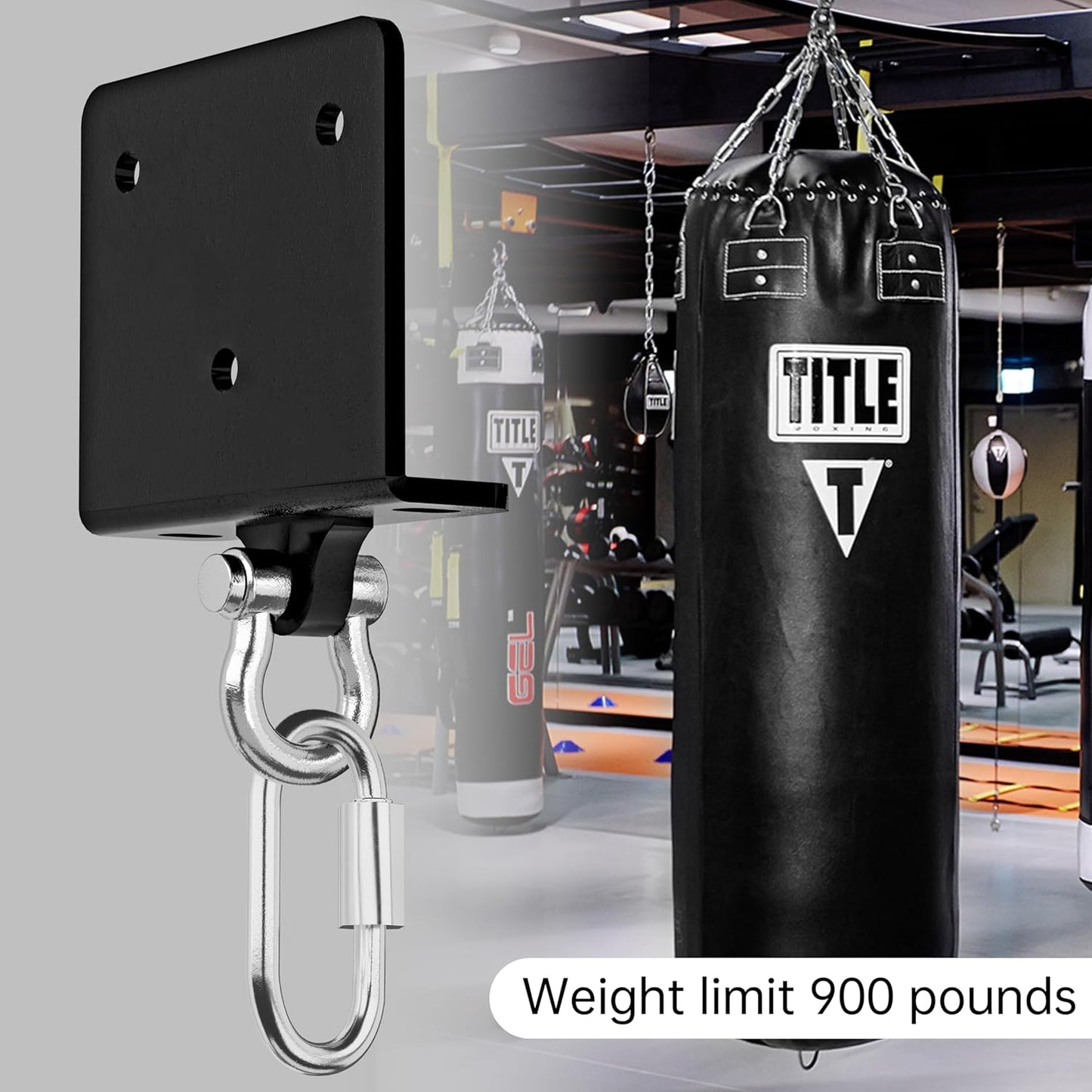 Heavy Bag Hanger for Heavy Bag Beam Mount 360° Rotation Boxing Bag Ceiling Mount I-Beam Punching Bag Hanger Beam Mount Hooks Fit Hanging Punching Bags and Swings (700 LB Capacity)
