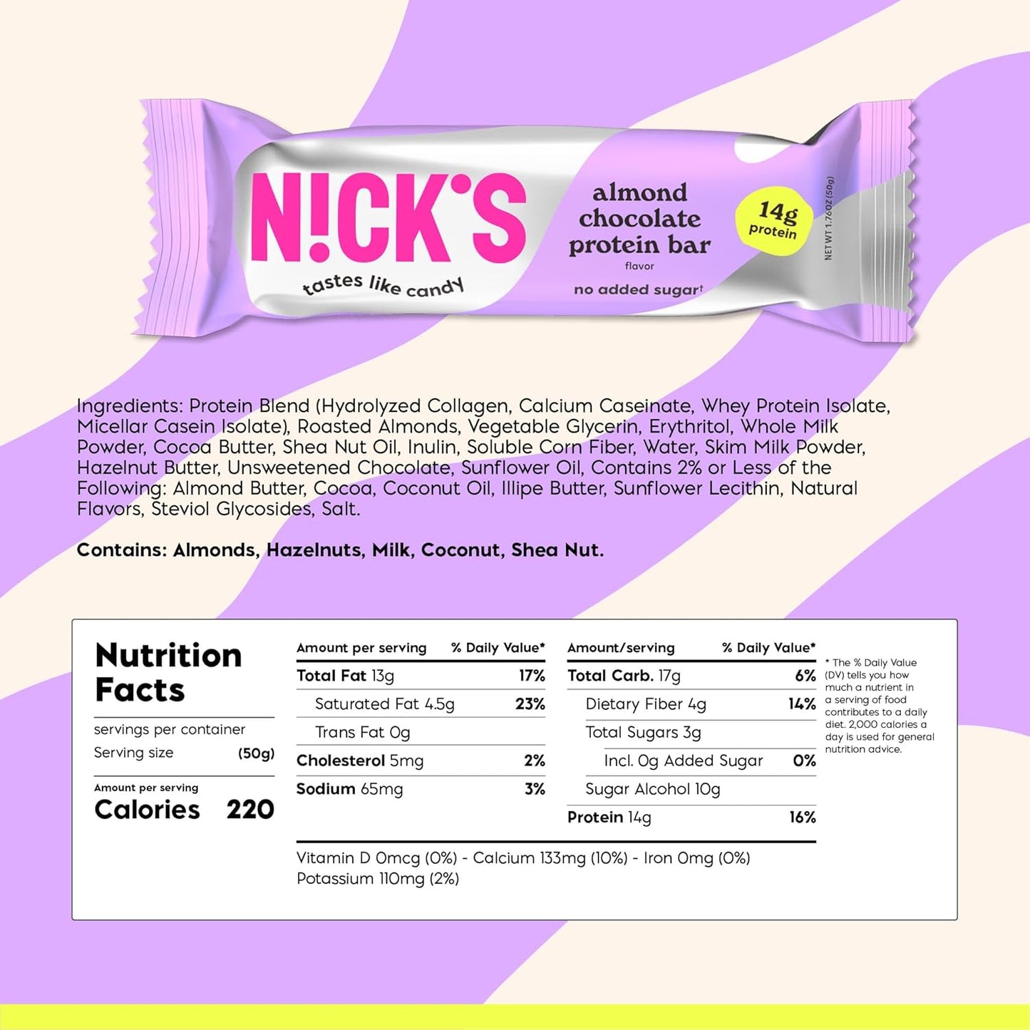 Nick’s Protein Bundle, Salty Peanut, Almond Chocolate – 24-Count Box | High Protein, Low Calories, Low Carbs, Keto Friendly, No Added Sugar