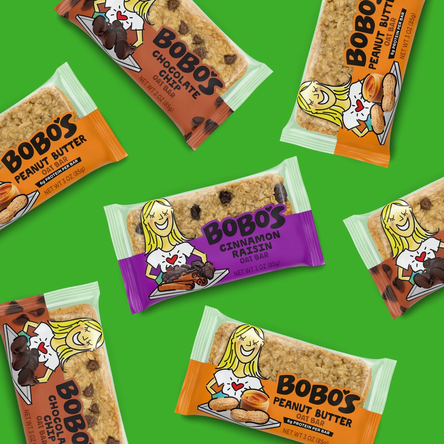 Bobo's Oatmeal Bars, Peanut Butter, Gluten Free Vegan Whole Grain Oat Bars, Pack of 12