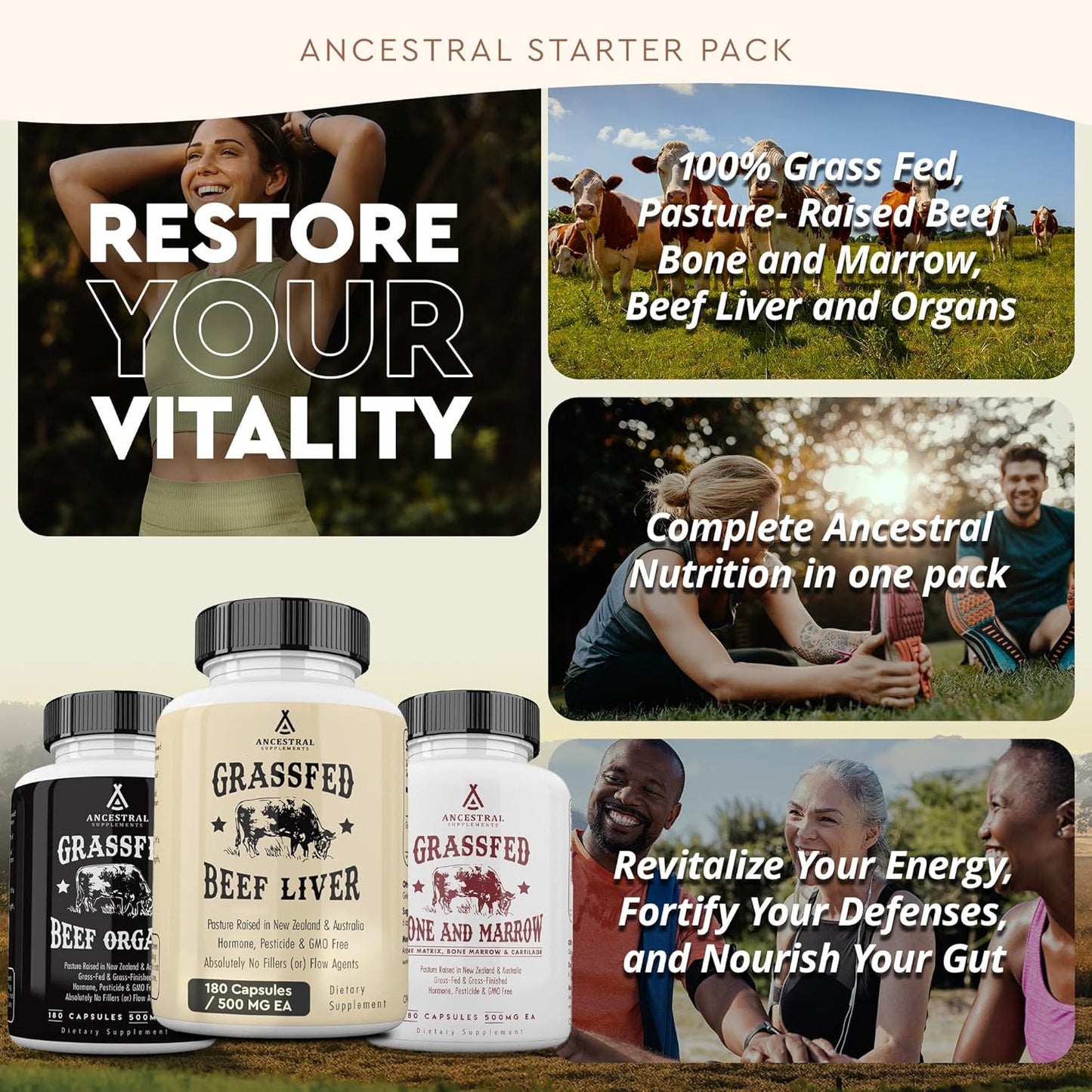 Ancestral Supplements Beef Organs and Stack Variation (Organs Starter Pack)