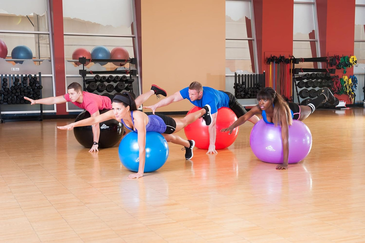 Black Mountain Products Exercise Stability Yoga Ball, Foot Pump, Ball Plug, Plug Puller, 2000 Lbs Static Weight Capacity Antiburst