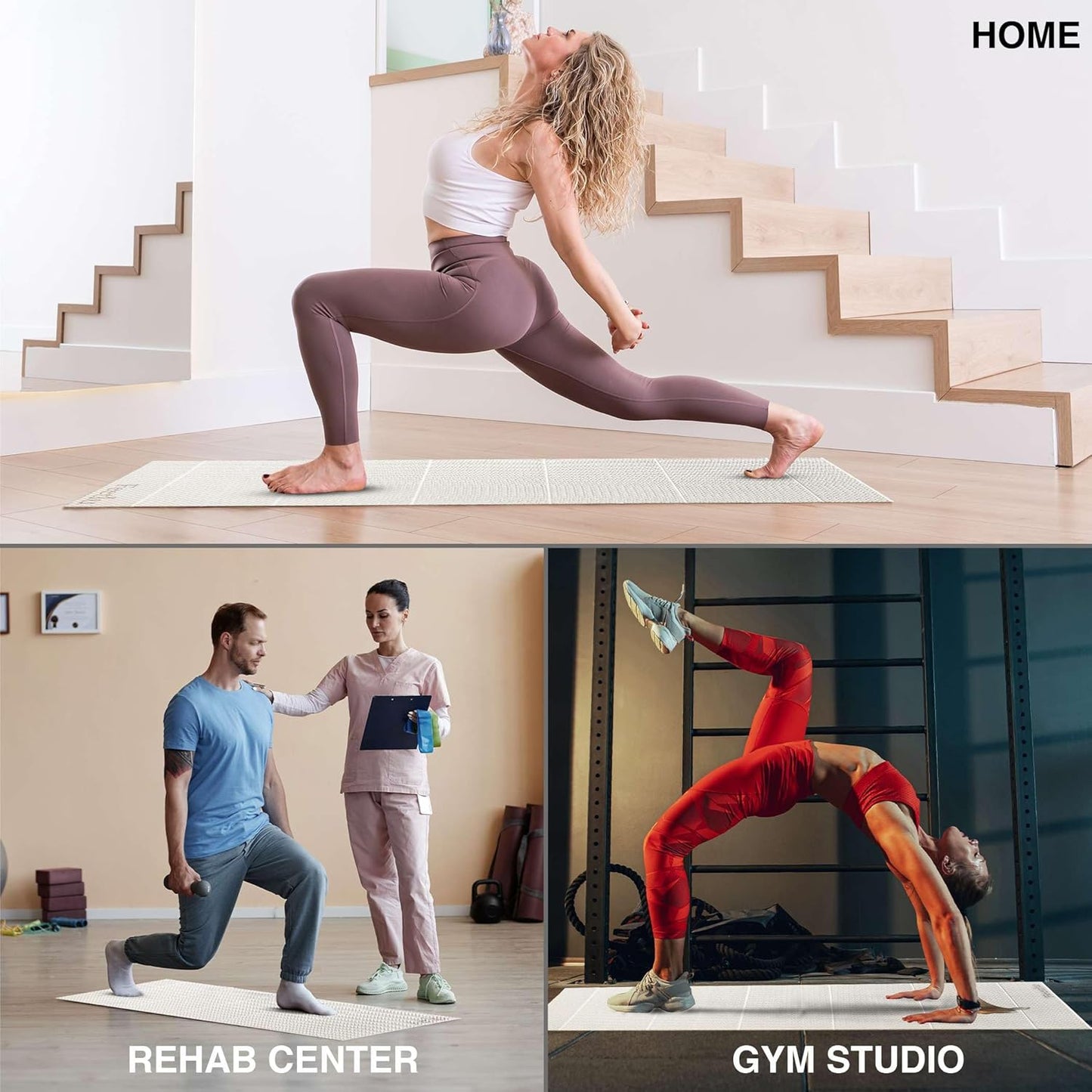 Foldable Yoga Exercise Mat – Lightweight, Anti-Slip, and Easy to Store for Yoga, Pilates, Home Workouts, and Floor Exercises