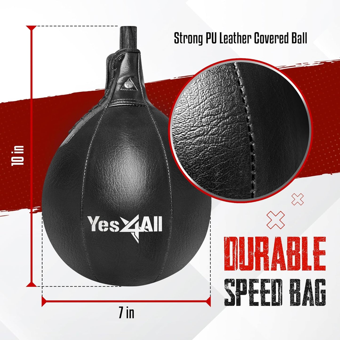 Yes4All 24 inches Adjustable Speed Bag Platform with Upgraded Speed Balls, Wall Mount Punching Bag Boxing Training Full Kit