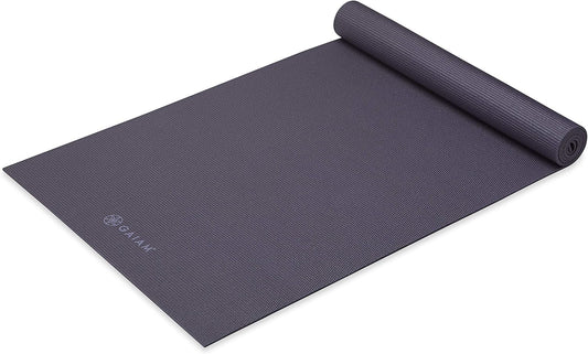 Gaiam Yoga Mat - Premium 5mm Solid Thick Non Slip Exercise & Fitness Mat for All Types of Yoga, Pilates & Floor Workouts (68" x 24" x 5mm)