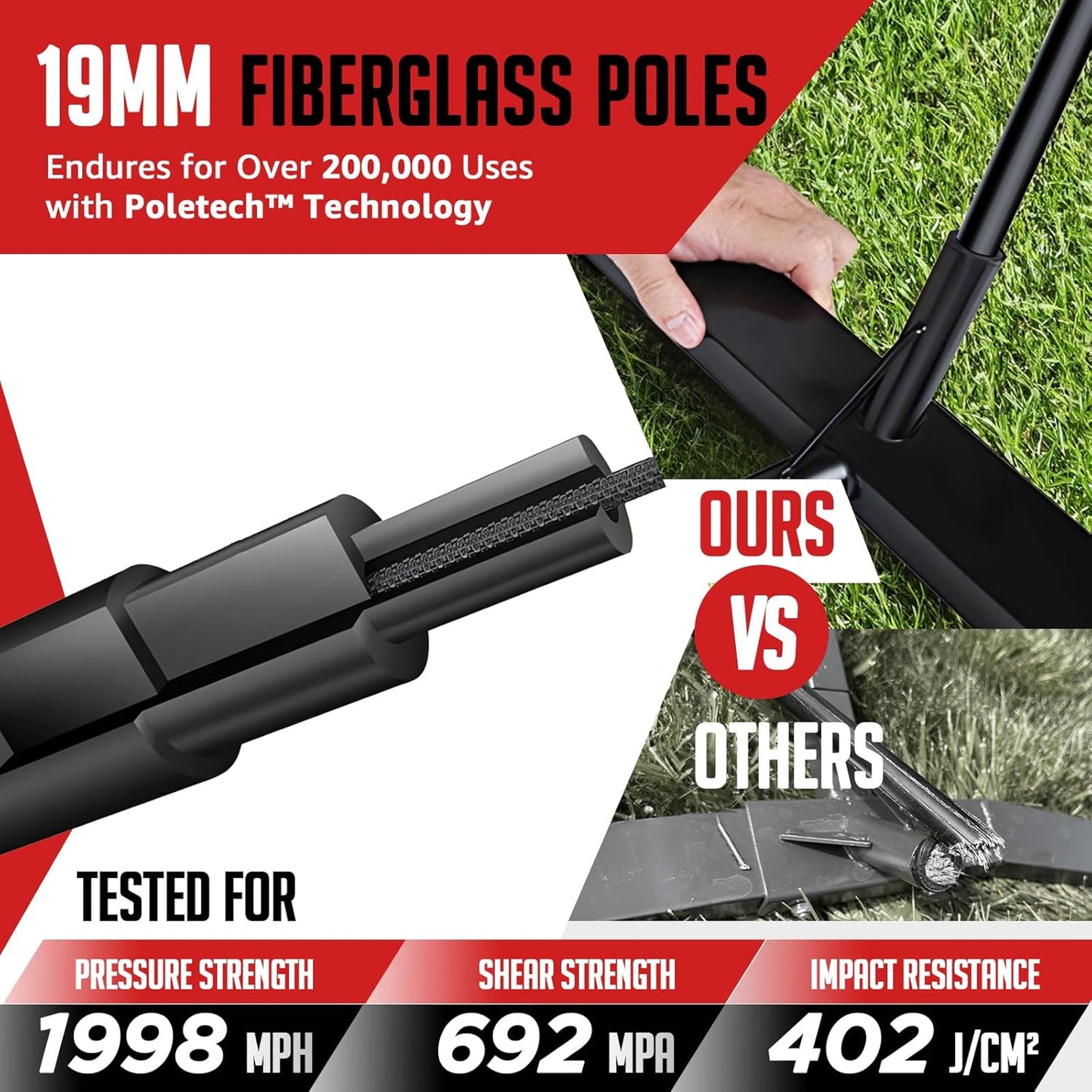 Volleyball Net, 12ft/20ft Training Set Height Adjustable, Portable Freestanding Practice for Hitting or Serving Drills, Pop up With Carry Bag for Backyard or Outdoor