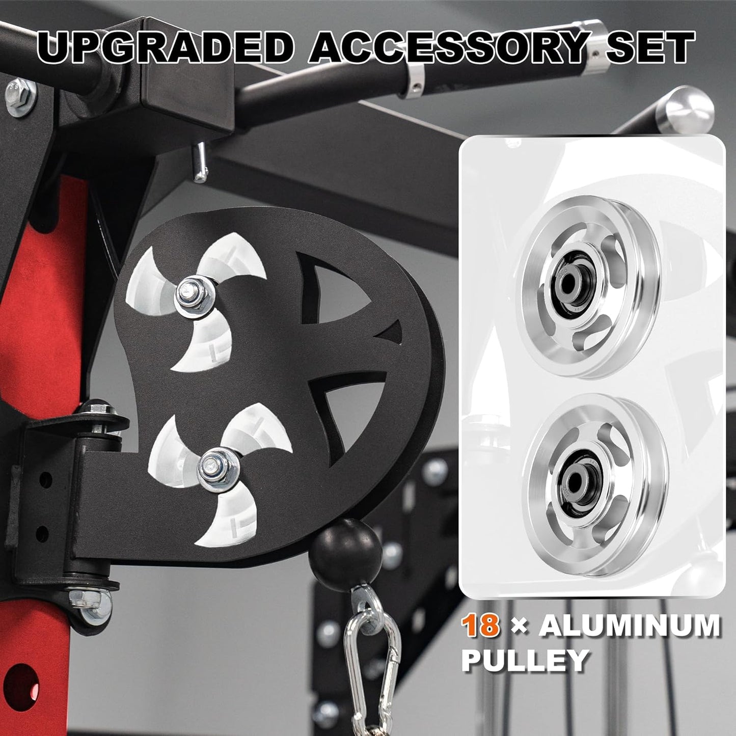 Smith Machine Home Gym with Aluminum Pulley Set - 2000lbs Capacity All-in-One Power Rack with Cable Crossover, Pull-Up Bar & Dip Station, Includes 18 Attachments, P107 Anvil