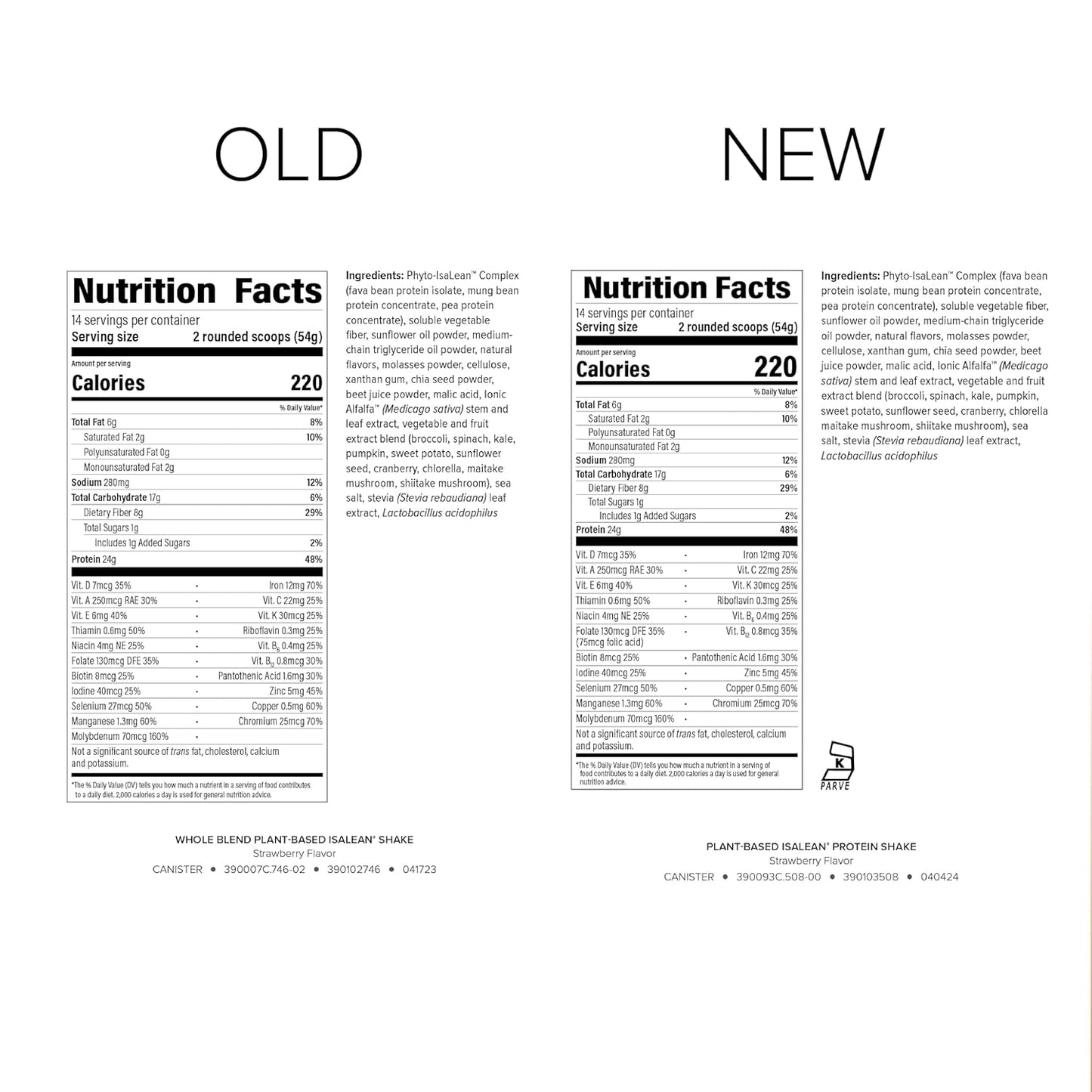 Isagenix Plant-Based IsaLean Protein Shake - Energy Powder with Whole-Food Sourced Vitamins - Supports Lean Muscle Growth & Healthy Metabolism - Gluten & Soy Free - Strawberry, 26.7 oz (14 Servings)