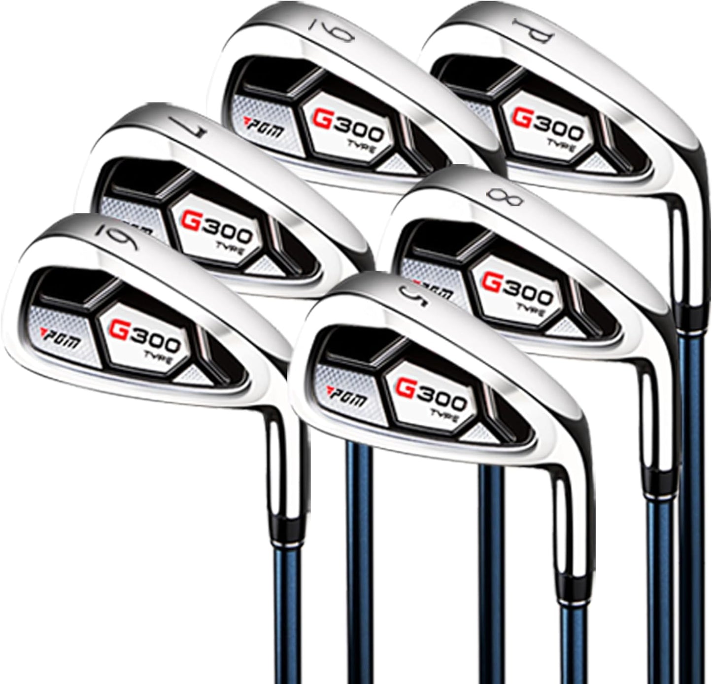 PGM Men's G Type Complete Golf Club Set - Titanium #1 Driver, Draw-Biased Hybrid, High-Strength Iron Set, High Forgiveness Putter, with Stand Bag