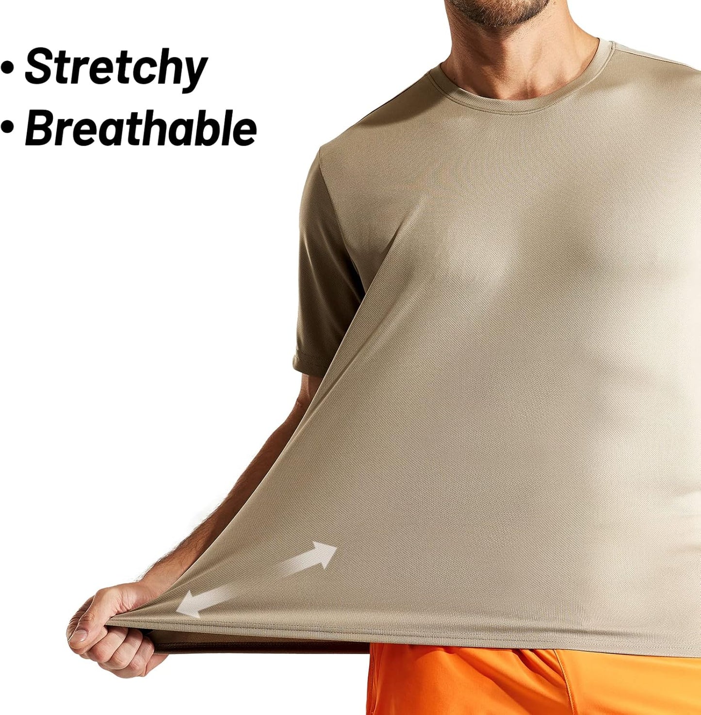 MIER Men's Quick Dry Workout Shirts Moisture Wicking Running Athletic Performance T-Shirts Recycled Polyester Top Tee