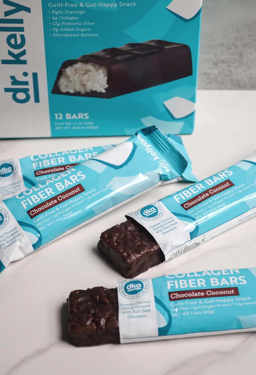 Dr. Kellyann Keto Collagen Fiber Bar (12 Bars) – High Fiber, Low Carb, Gluten-Free, Keto & Paleo-Friendly, 1 Box