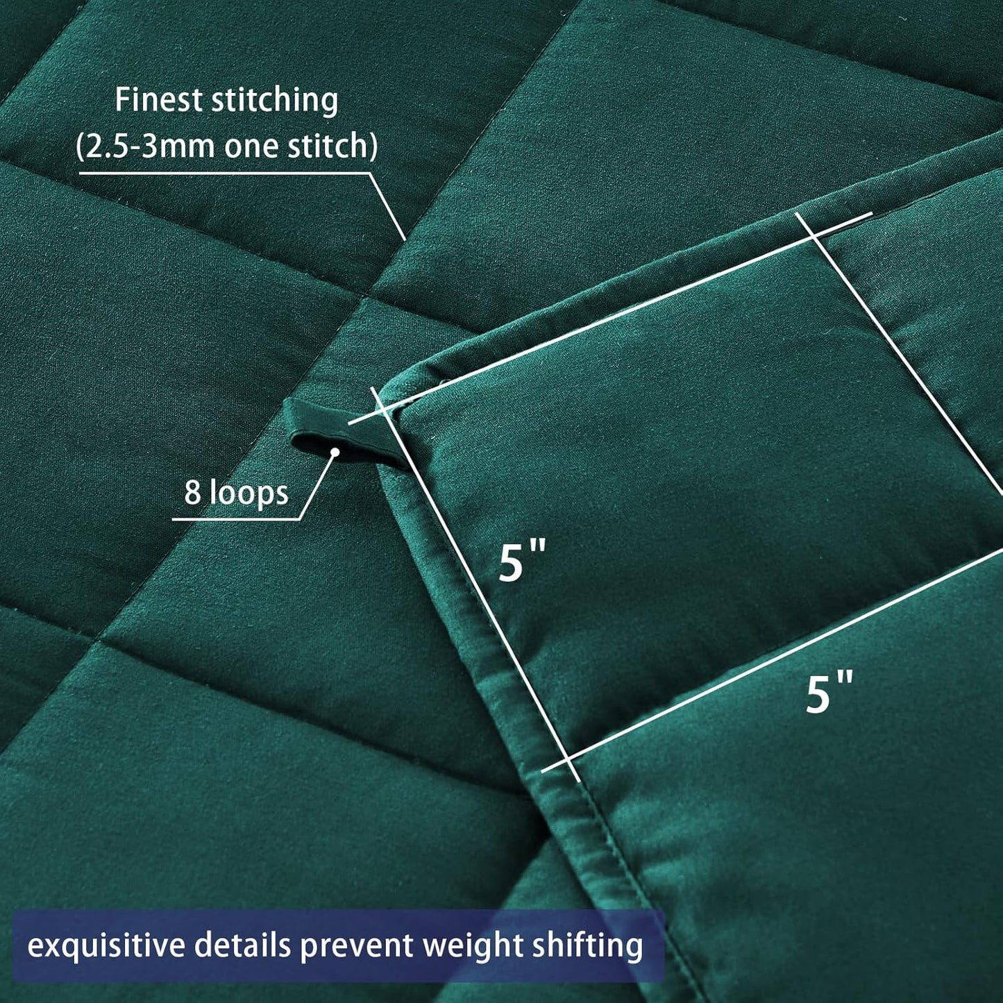 King Size Weighted Blanket for Adults (30 lbs, 80” x 87”, Dark Green) Cooling Heavy Blanket for Sleeping Perfect for 290-310 lbs, Breathable Blanket for Adults & Couple All Season, Machine Washable