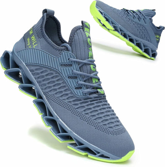 Vooncosir Men's Fashion Sneakers Breathable Mesh Running Shoes Blade Non Slip Soft Sole Casual Athletic Walking Shoes