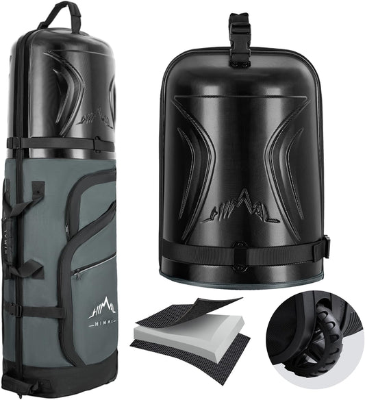 Golf Travel Bag with PC Hard Case Top, 1680D Heavy Duty Oxford Fabric Golf clubs Travel Bags for Airlines with Wheels, Wear-Resistant, Foldable