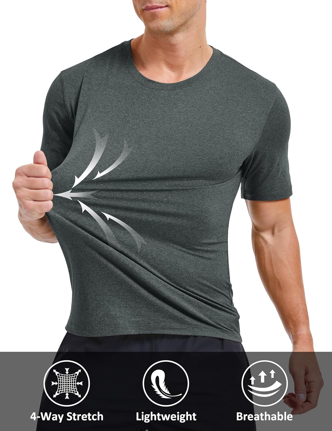 MAGCOMSEN Men's Dry Fit Workout Shirts Short Sleeve Tee Shirts Moisture Wicking Athletic Running Performence Tshirts