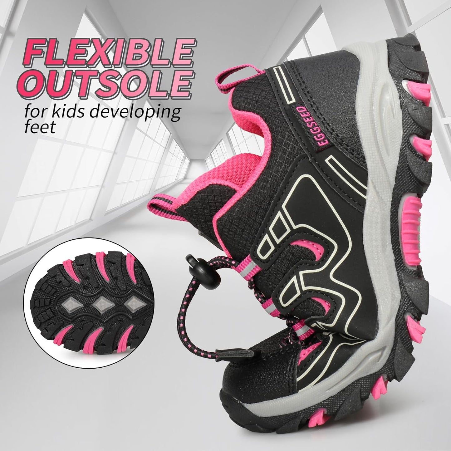 Kids Boys Running Shoes Waterproof Non-Slip Breathable Low-Top Outdoor Hiking Walking Sneakers (Little/Big Kids)