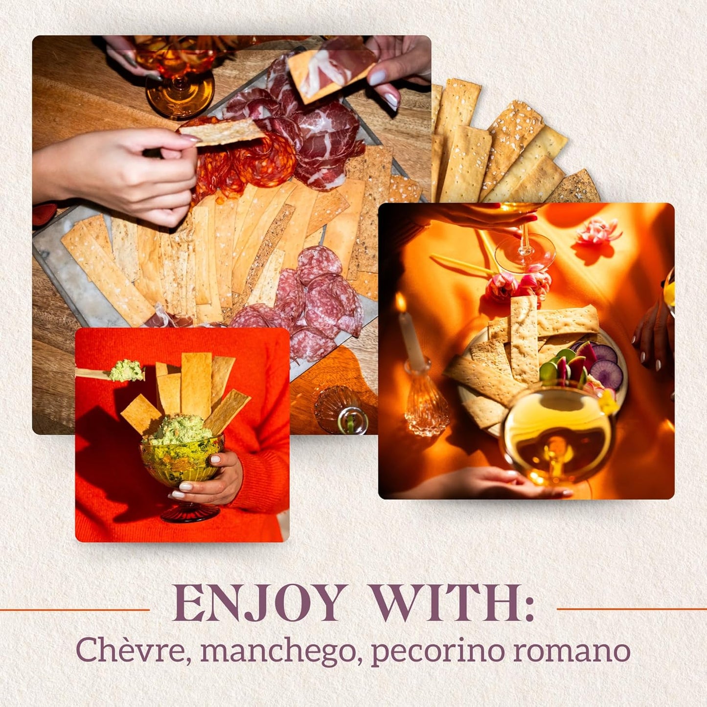 Firehook Garlic Thyme Crackers – Artisan Baked, Craveably Crunchy, Baked with Mediterranean Garlic & Thyme – Organic, Non-GMO, Kosher– 8 oz Box