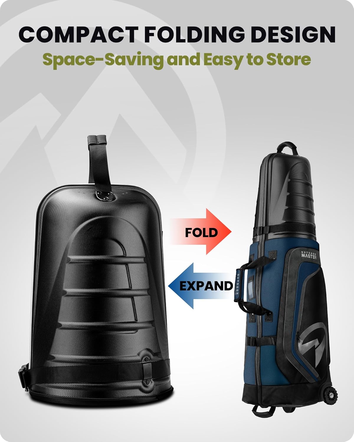 OutdoorMaster Golf Travel Bags for Airlines with Wheels and Hard Case Top, Protect Golf Clubs, Lightweight and Easy to Maneuver, Upgrade Version