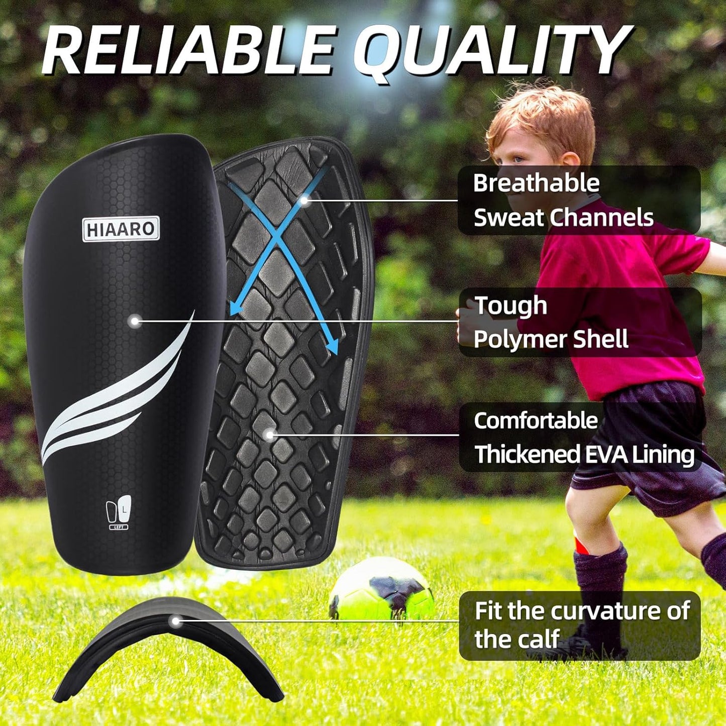 Soccer Shin Guards for Kids Youth Adults, Shin Pads and Sleeves with Optimized Insert Pocket, Protective Soccer Equipment for Boys Girls Men Women