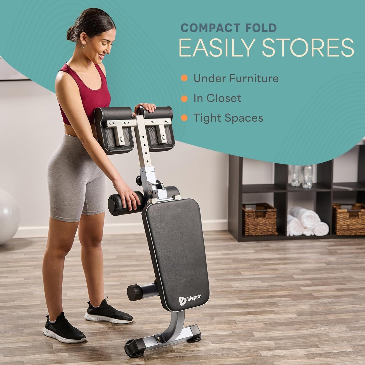 Lifepro SculptTrainer Roman Chair – Hyperextension Bench for Strength Training – Adjustable Back Extension Machine, Ab Bench & Foldable Sit-Up Bench for Athletes, Core Work & Home Gym Workouts