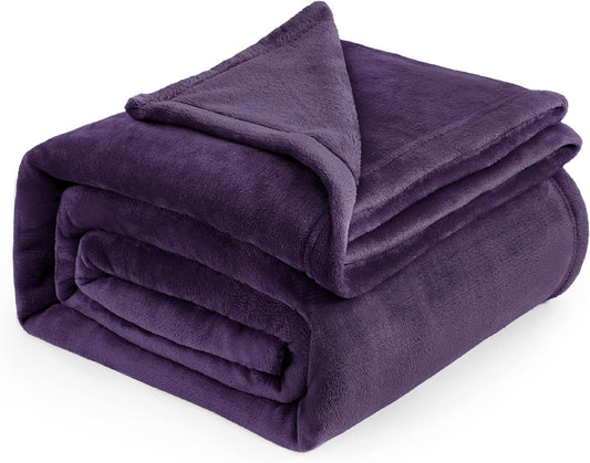 Bedsure Purple Fleece Blankets King Size - Bed Blanket Soft Lightweight Plush Cozy Fuzzy Luxury Microfiber, 108x90 inches