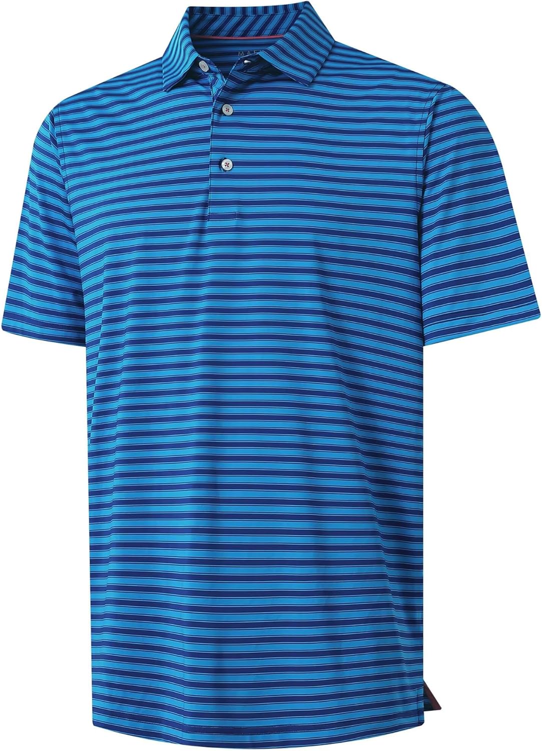 M MAELREG Golf Shirts for Men Short Sleeve Dry Fit Casual Striped Performance Moisture Wicking Collared Mens Polo Shirts