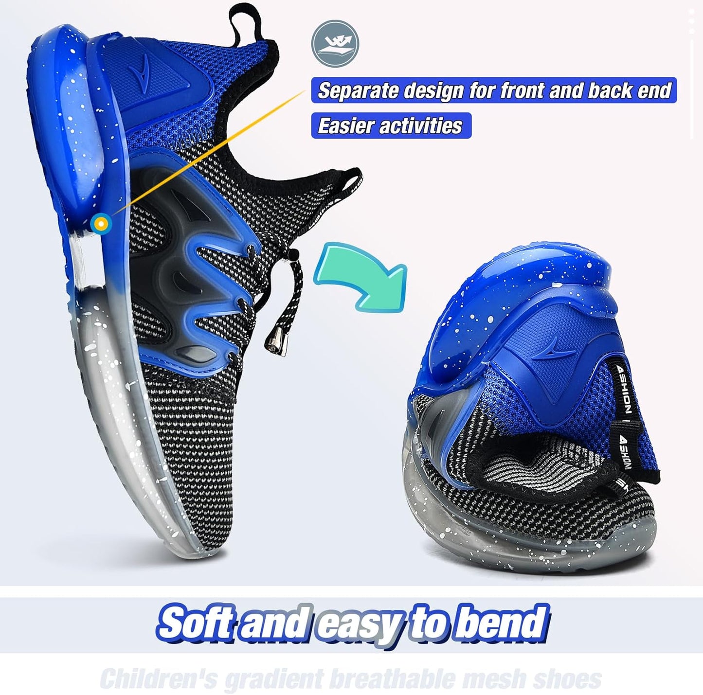 WETIKE Boy's Shoes Mesh Slip on Lightweight Running Sneakers