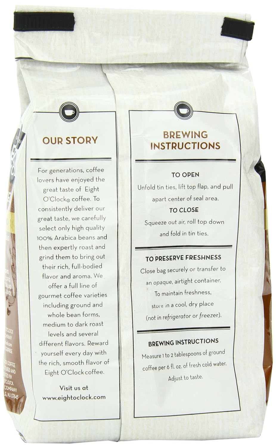 Eight O'Clock Coffee Hazelnut Ground Coffee, Medium Roast, 11 Ounce (Pack of 4) - Buttery, Smooth & Nutty