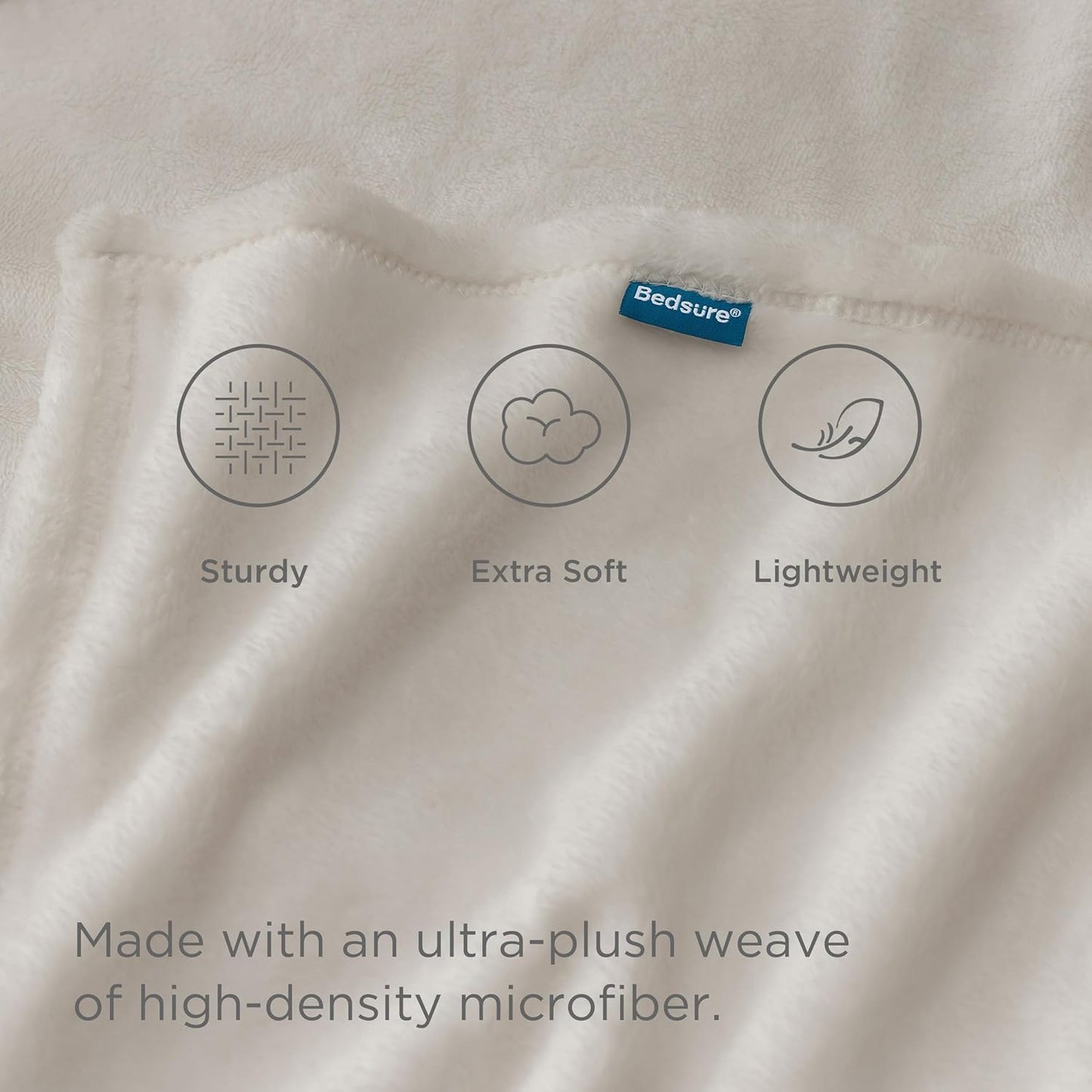 Bedsure Fleece Bed Blankets Full Size Linen - Soft Lightweight Plush Fuzzy Cozy Luxury Blanket Microfiber, 84x90 inches