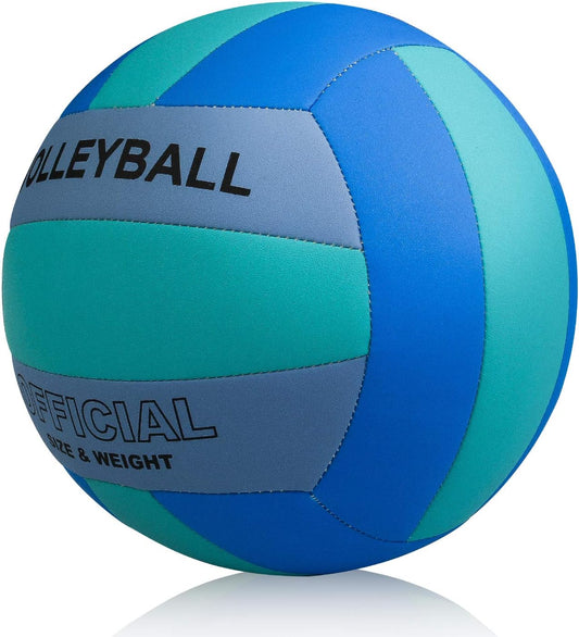 Volleyball Size 5 PU Leather Soft Indoor Outdoor Volleyballs Sports Training Game Play Ball for Beginner, Teenager, Adult, 8.2
