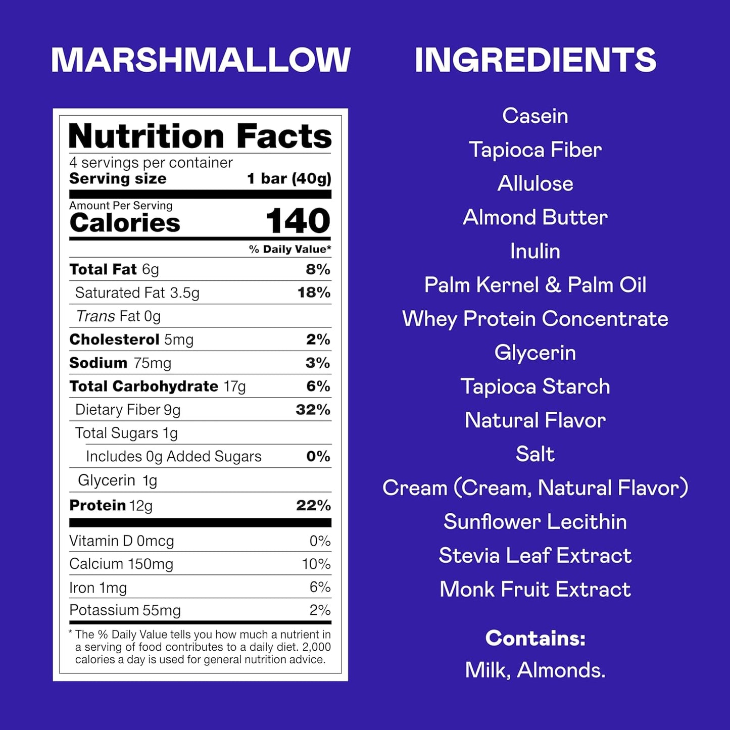 MAGIC SPOON Treats - High Protein, Low Carb, Keto Friendly, 1g of Sugar, Gluten Free, Crispy Treat Protein Bar Cereal Bar, On-The-Go Healthy Snack (Marshmallow, 24 Bars)