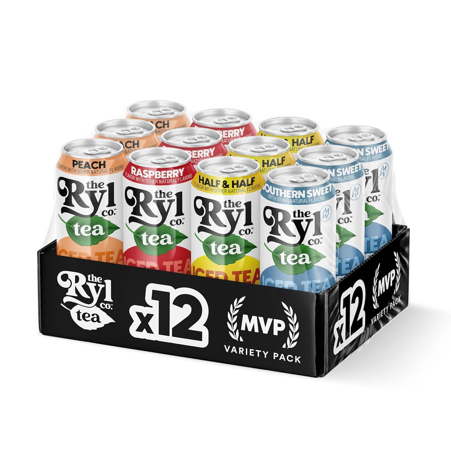 Ryl Iced Tea MVP Variety Pack – Antioxidant Superblend, No Artificial Ingredients, Zero Sugar, Five Calorie, Low Carb, Non-GMO, Kosher, Gluten Free, Made in the USA, 12-Pack, 16 Fl Oz