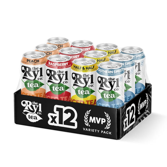 Ryl Iced Tea MVP Variety Pack – Antioxidant Superblend, No Artificial Ingredients, Zero Sugar, Five Calorie, Low Carb, Non-GMO, Kosher, Gluten Free, Made in the USA, 12-Pack, 16 Fl Oz