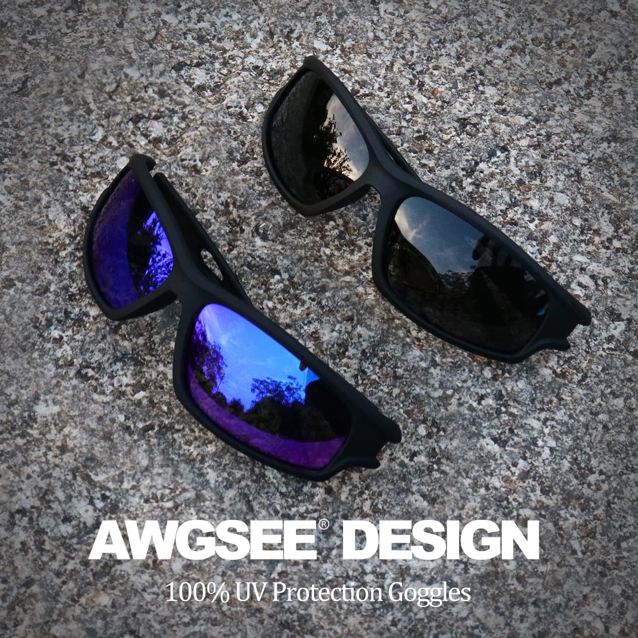 Polarized Sports Sunglasses for Men 100% UV Protection Wrap Around Unbreakable Sun Glasses for Fishing Driving