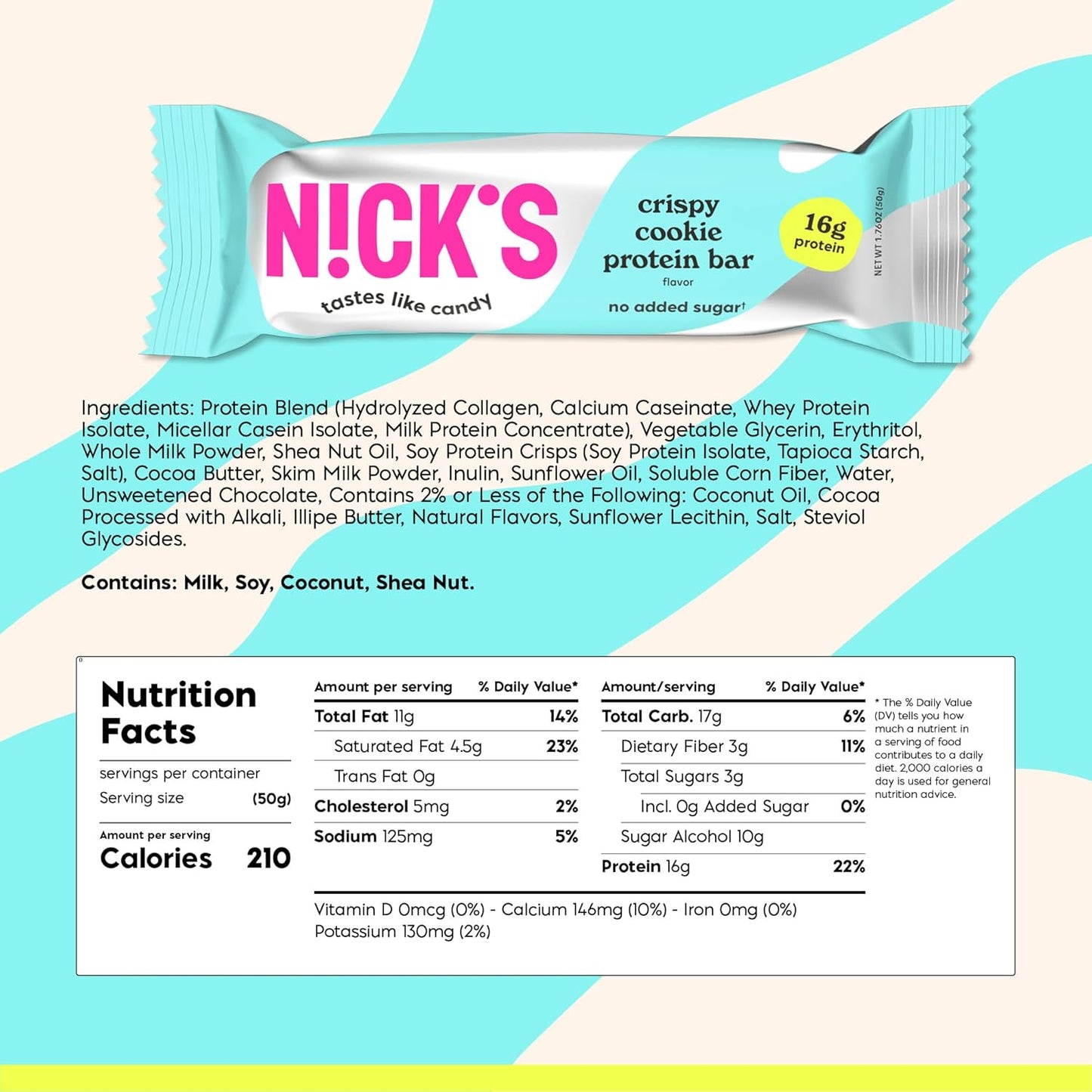 Nick’s Protein Bundle, Salty Peanut, Crispy Cookie – 24-Count Box | High Protein, Low Calories, Low Carbs, Keto Friendly, No Added Sugar