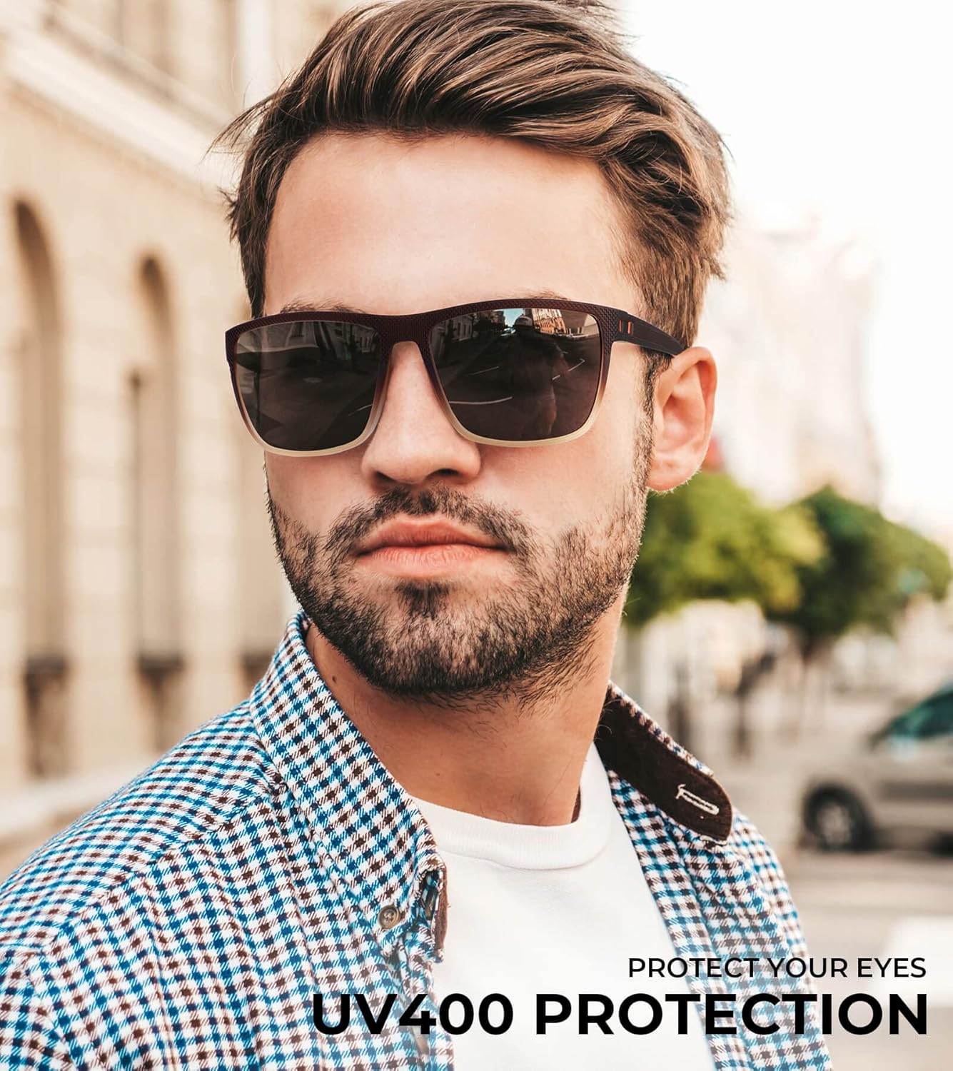 KALIYADI Polarized Sunglasses for Men, Lightweight Sun Glasses with UV Protection for Driving Fishing Golf