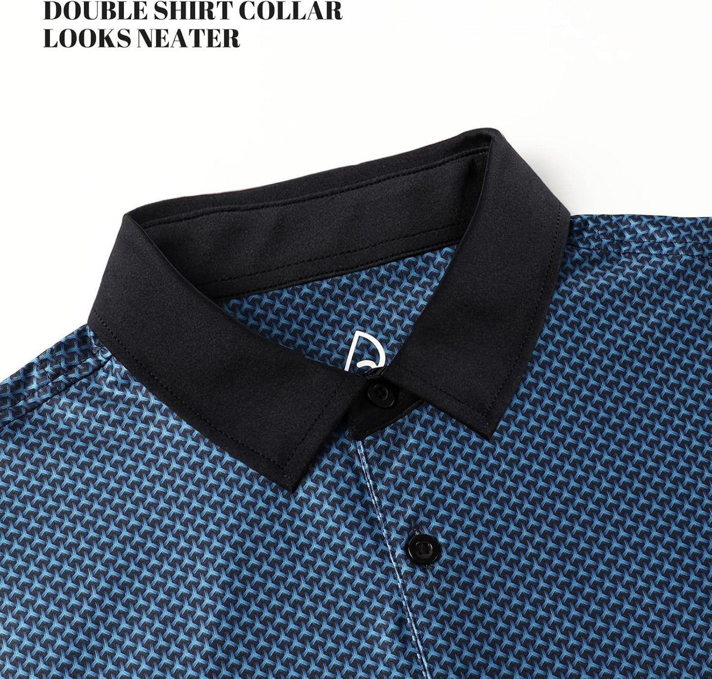 DEOLAX Mens Polo Shirts Fashion Print Mens Golf Shirt Dry Fit Mens Golf Polo Short Sleeve Quick Dry Funny Golf Shirt for Men
