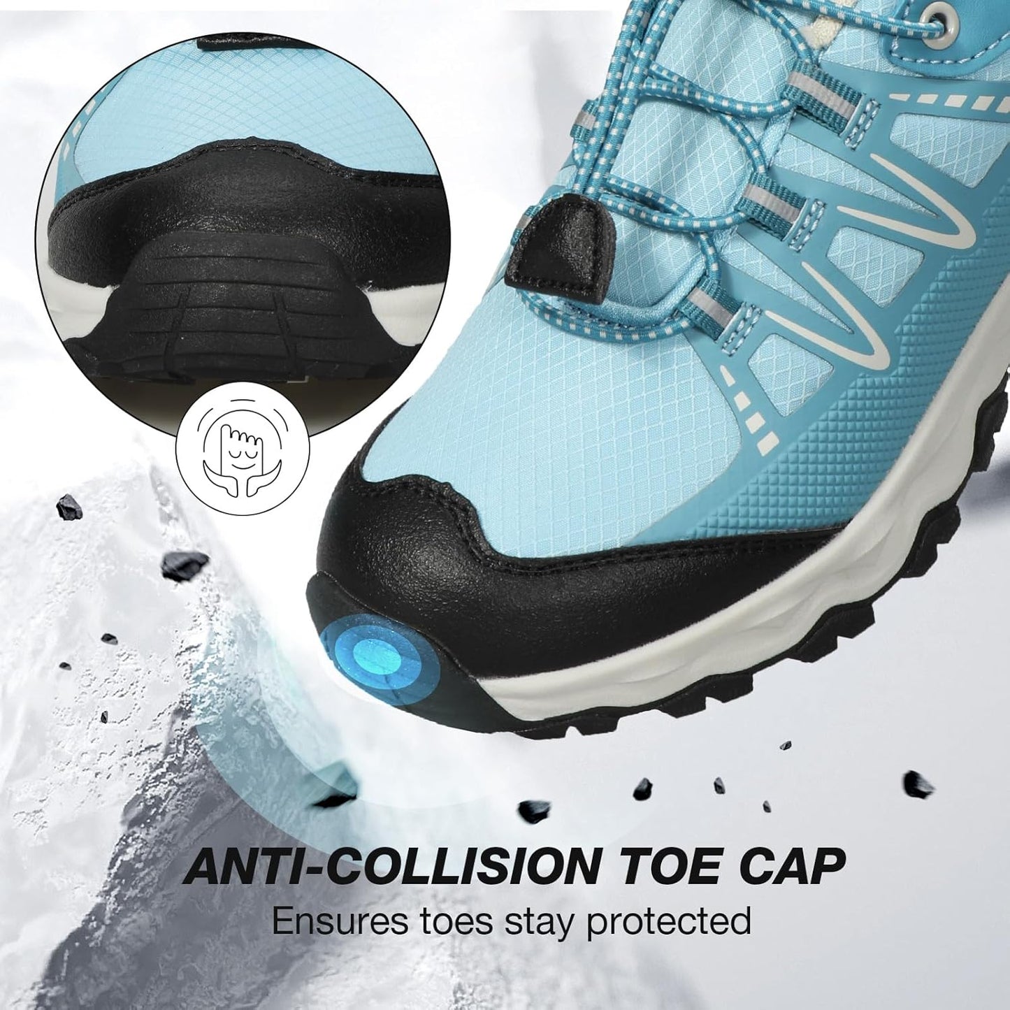 UOVO Boys Girls Hiking Shoes Kids Waterproof Running Trail Fashion Sneakers Breathable Lightweight Non-Slip Outdoor Walking Sports Shoe(Little/Big Kids)