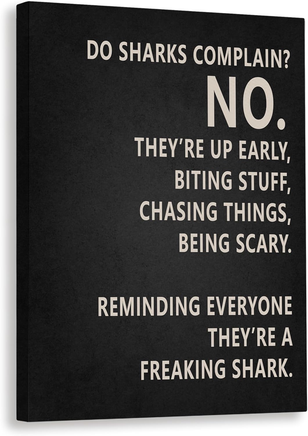 Rusenbao Gym Motivational Workout Wall Art, Home Gym Decor, Do Sharks Complain About Monday, Inspirational Workout Posters for Home Gym Decoration, 11x14 inch