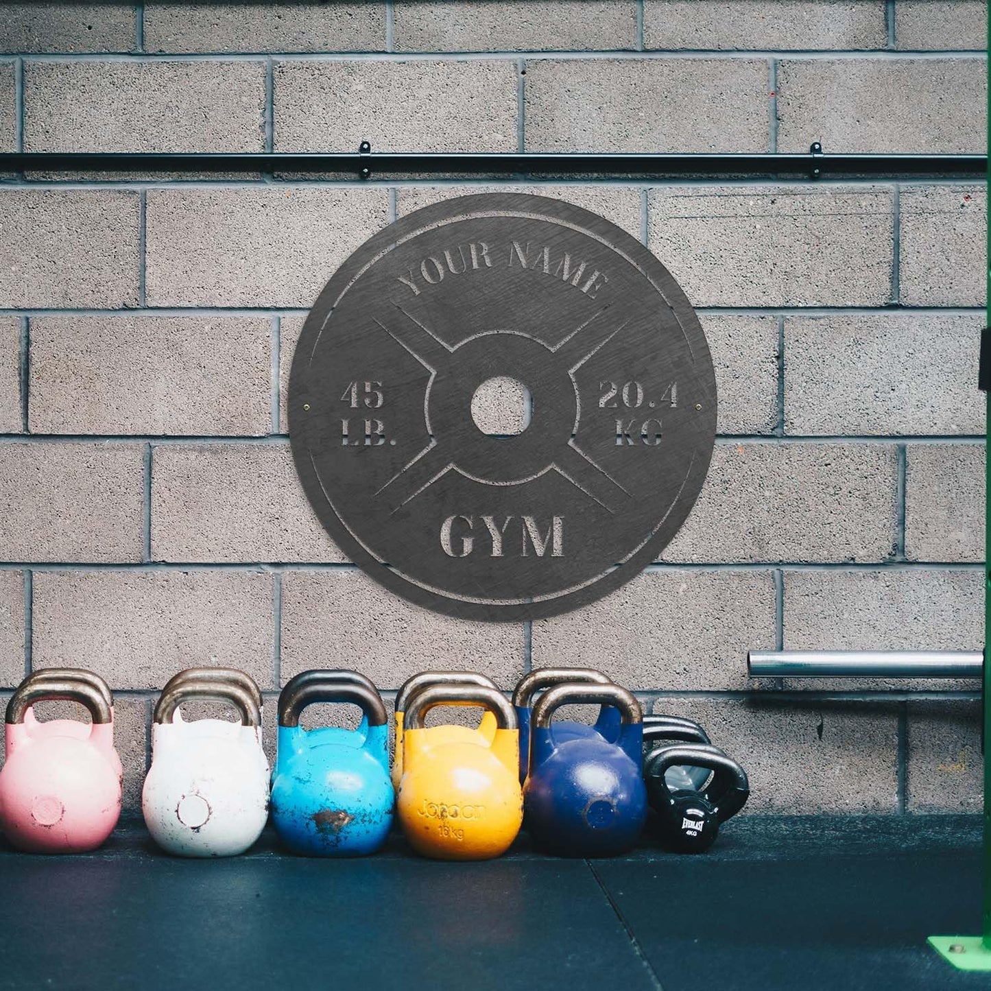 Personalized Home Gym LED Tin Metal Sign Multiple Sizes, Weight Lifting Exercise Workout Room Training Fitness Center Motivational Inspirational Quotes Decor Wall Art Hanging Accessories (11 w/o LED)