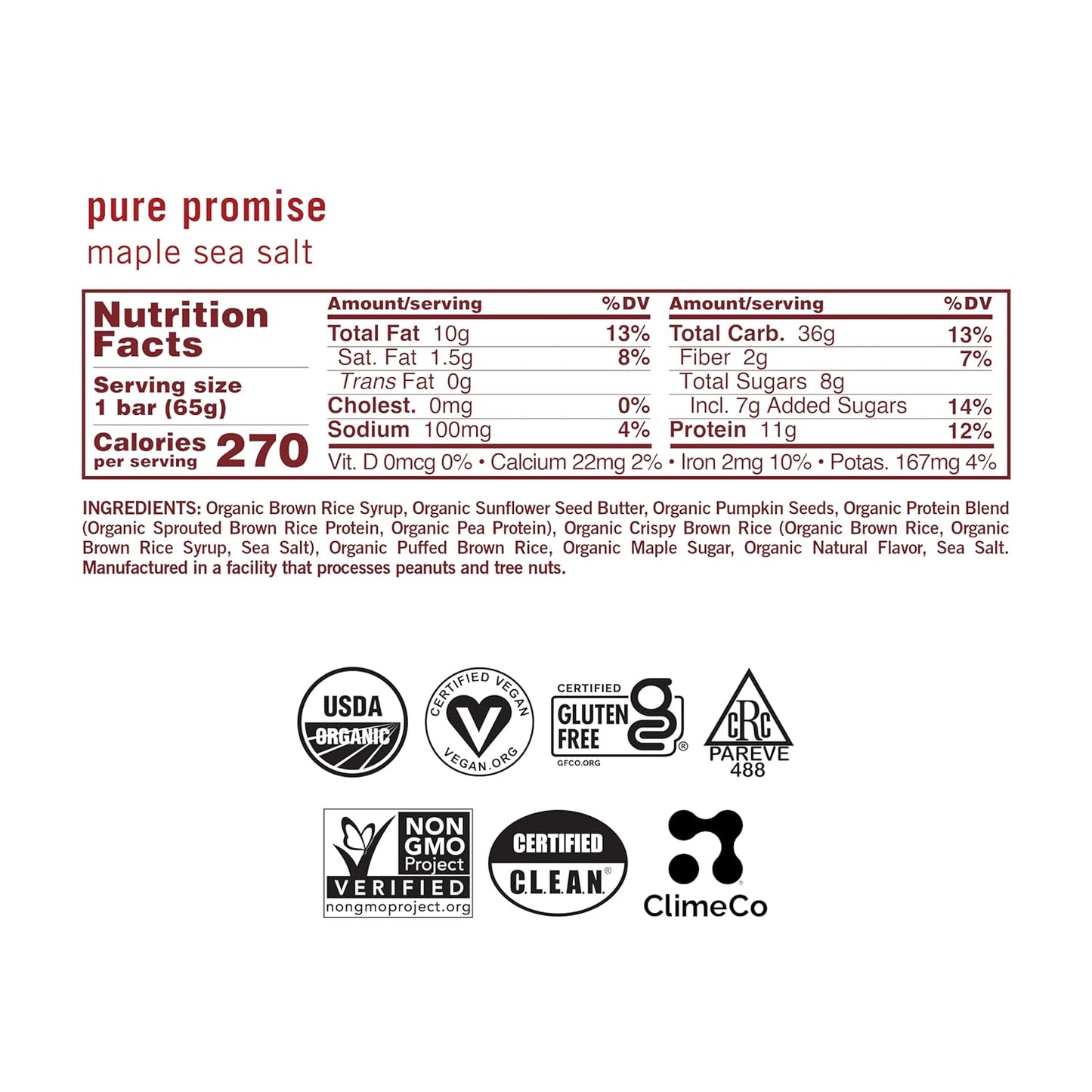 GoMacro MacroBar Organic Vegan Protein Bars - Maple Sea Salt (2.3 Ounce Bars, 12 Count)