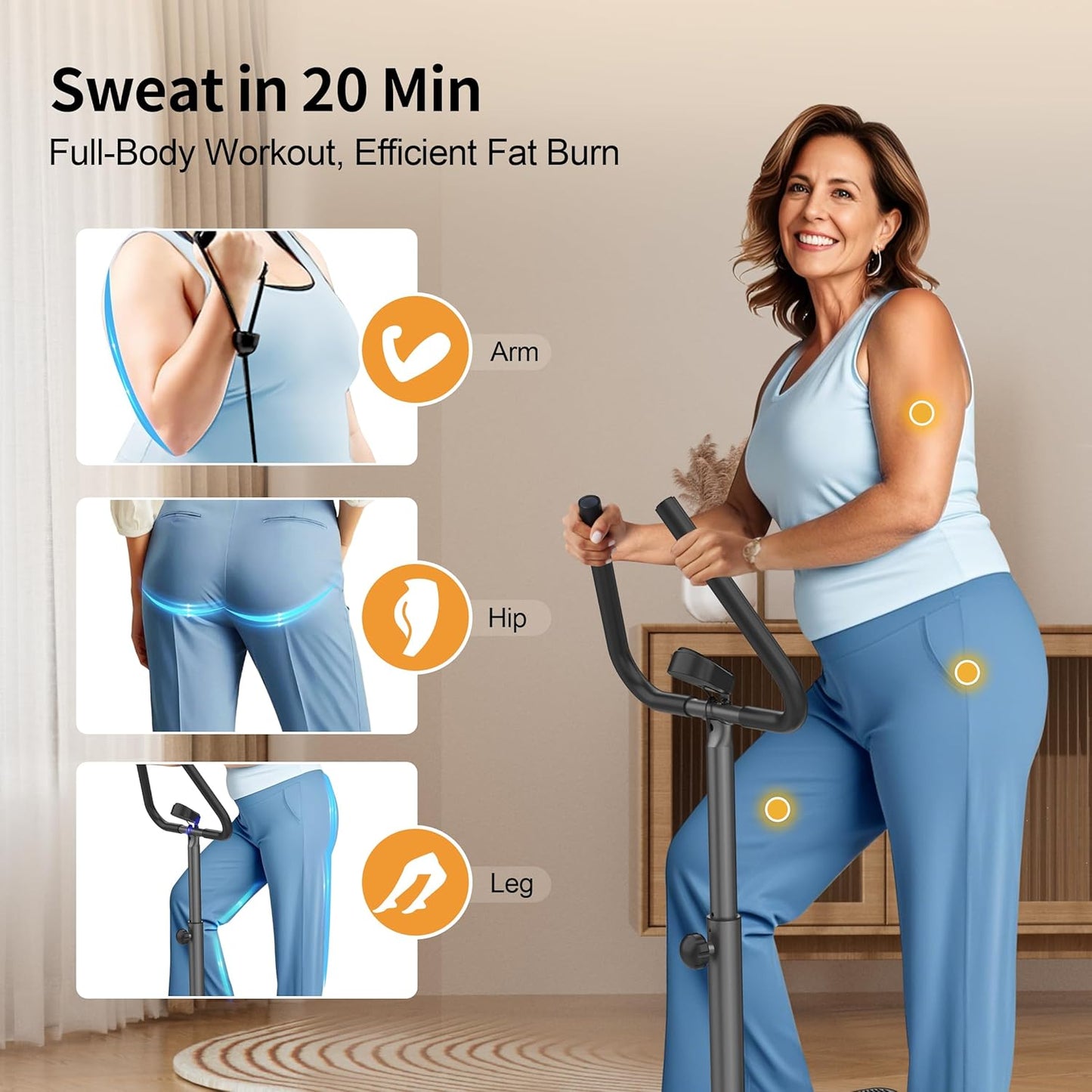 Stepper Machine with Resistance Bands, Mini Stepper with 300LBS Weight Capacity, Twist Stepper for Full Body Workout, Adjustable Step Height, Smooth and Quiet, Step Machine for Men Women