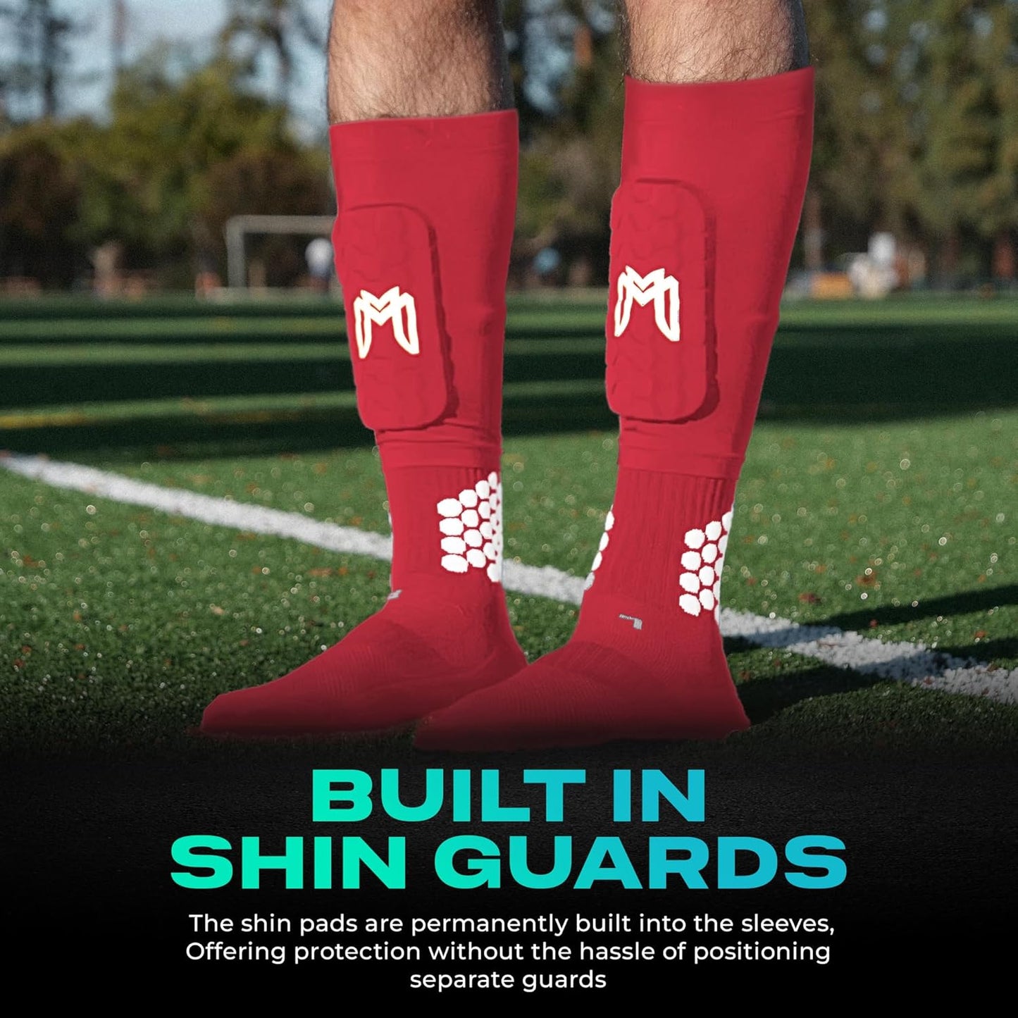 Mini Shin Guards Soccer – Built in Shin Pad Sleeves for Mens, Women, Teens - Small Shin Guards - Lightweight, Breathable Shin Defender Leg Protection
